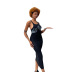 palm print U-neck sleeveless high waist slim dress NSWWW135465