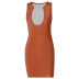 solid color sleeveless U-neck slim dress NSLGF135481