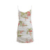 mesh floral print backless slip dress NSAFS135510