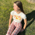 camiseta cropped de lana de manga corta con letras bordadas NSAFS135515