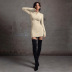 solid color Knitted Zipper Long Sleeve sheath dress NSAFS135525
