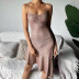 solid color knitted backless sleeveless slip dress NSAFS135536