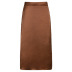 Falda tubo de cintura alta de color liso con abertura de raso NSGXF135998