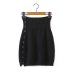 solid color side breasted knitted high waist short skirt NSAM136001