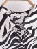 long sleeve lapel zebra print lace up shirt dress NSAM136006