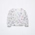 embroidery lace stitching flower printing V-neck long sleeve top NSAM136007