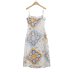 vestido lencero con estampado floral y costuras retro NSAM136011