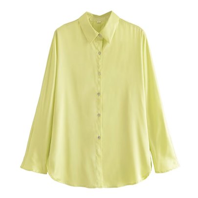 Solid Color Long Sleeve Loose Lapel Shirt NSAM136012