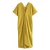solid color V-neck short sleeve sarong dress NSAM136015