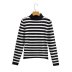 striped long-sleeved pullover half turtleneck knitted bottoming shirt NSAM136019
