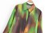 lapel singl-breasted Tie Dye Gradient loose shirt NSAM136028