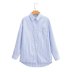 camisa suelta informal de manga larga con solapa a rayas NSAM136031
