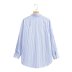 loose casual striped lapel long sleeve shirt NSAM136031