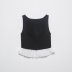 stitching knitted U-neck single-breasted vest NSAM136042