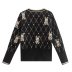 cartoon jacquard V-neck long sleeve knitted cardigan NSAM136043