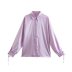 camisa suelta de manga larga con solapa de color liso NSAM136046