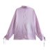 solid color lapel loose long sleeve shirt NSAM136046