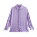 solid color lapel single-breasted lace-up shirt NSAM136052