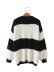 thick striped V-neck long-sleeved knitted cardigan NSAM136055