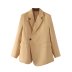 chaqueta de traje de un solo botón suelta de manga larga de color sólido NSAM136057