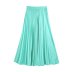 solid color pleated loose midi A-line skirt NSAM136070