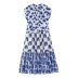 full dandelion printed short sleeve V-neck dress NSAM136073