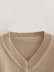 solid color long sleeve V-neck pullover crop sweater NSAM136085