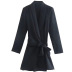 solid color long sleeve tie-embellished suit dress NSPPF136174