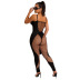 see-through hollow out mesh suspender jumpsuit with underwear NSCYF136098