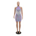 Sequin hanging neck tassel prom A-line sheath dress NSCYF136115