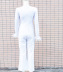 solid color long-sleeved tight high-stretch mesh stitching jumpsuit NSYHC136146