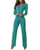 solid color lapel long-sleeved slim V-neck jumpsuit NSYHC136151