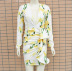 floral printing deep V-neck long-sleeved slim dress NSYHC136159
