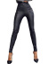 pantalones de cintura alta de cuero PU delgados de color sólido NSYHC136161