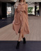 vestido camisero de falda grande de un solo pecho de manga larga con solapa de color liso NSYHC136169