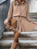 solid color lapel long-sleeved slim large skirt dress NSYHC136170