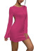 solid color backless round neck pullover trumpet long sleeve sheath dress NSYSQ136388