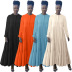 solid color Long Sleeve Loose Long Splicing Dress NSLML136473