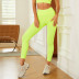 pantalones de yoga ajustados de secado rápido de cintura alta de color sólido NSRQF136503