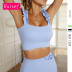 solid color stitching suspender high-strength shock-proof gathered yoga bra NSRQF136516