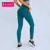 solid color pocket stitching high waist elastic yoga trousers NSRQF136528