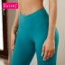 pantalones de yoga elásticos de cintura alta y levantamiento de cadera de color sólido NSRQF136532