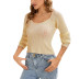 low-neck long-sleeved hollow bottoming pullover sweater NSZXS136546