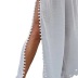 Pantalones transparentes con abertura en la pierna y decoración de bolas de piel de cintura alta NSZXS136550