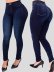 washed high waist elastic slim fit jeans NSARY136561