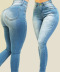 jeans ajustados elásticos de cintura alta lavados NSARY136561