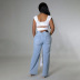 Jeans rasgados de pernera ancha y cintura alta lavados NSARY136562