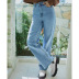 wide leg washed high waist loose jeans NSARY136563