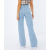 wide leg washed high waist loose jeans NSARY136563