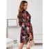 vestido camisero de manga larga con estampado floral en la cintura NSHFC136565